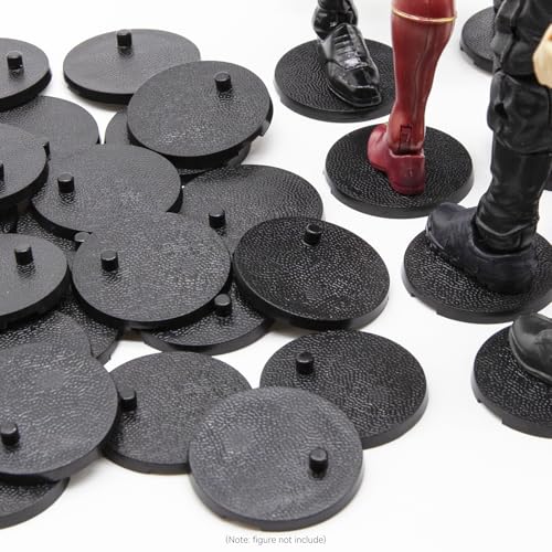 Image of 28PCS 6 Inch Action Figure Stand Display Bases with Peg Toy Organizer Holder Accessories Compatible with Mavel Legends Series /GiJeo Classified Series /D C /Mo tu Models 1 /12 Figures, Black Round