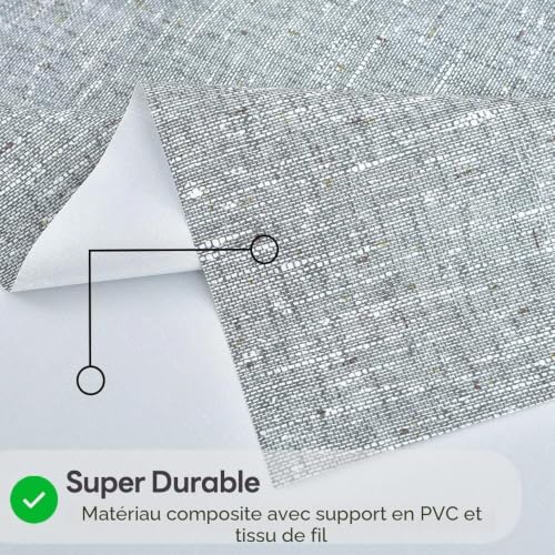 Nappe de Table Plastique Imperméable en PVC Gris Rectangulaire 137x250 cm - 4
