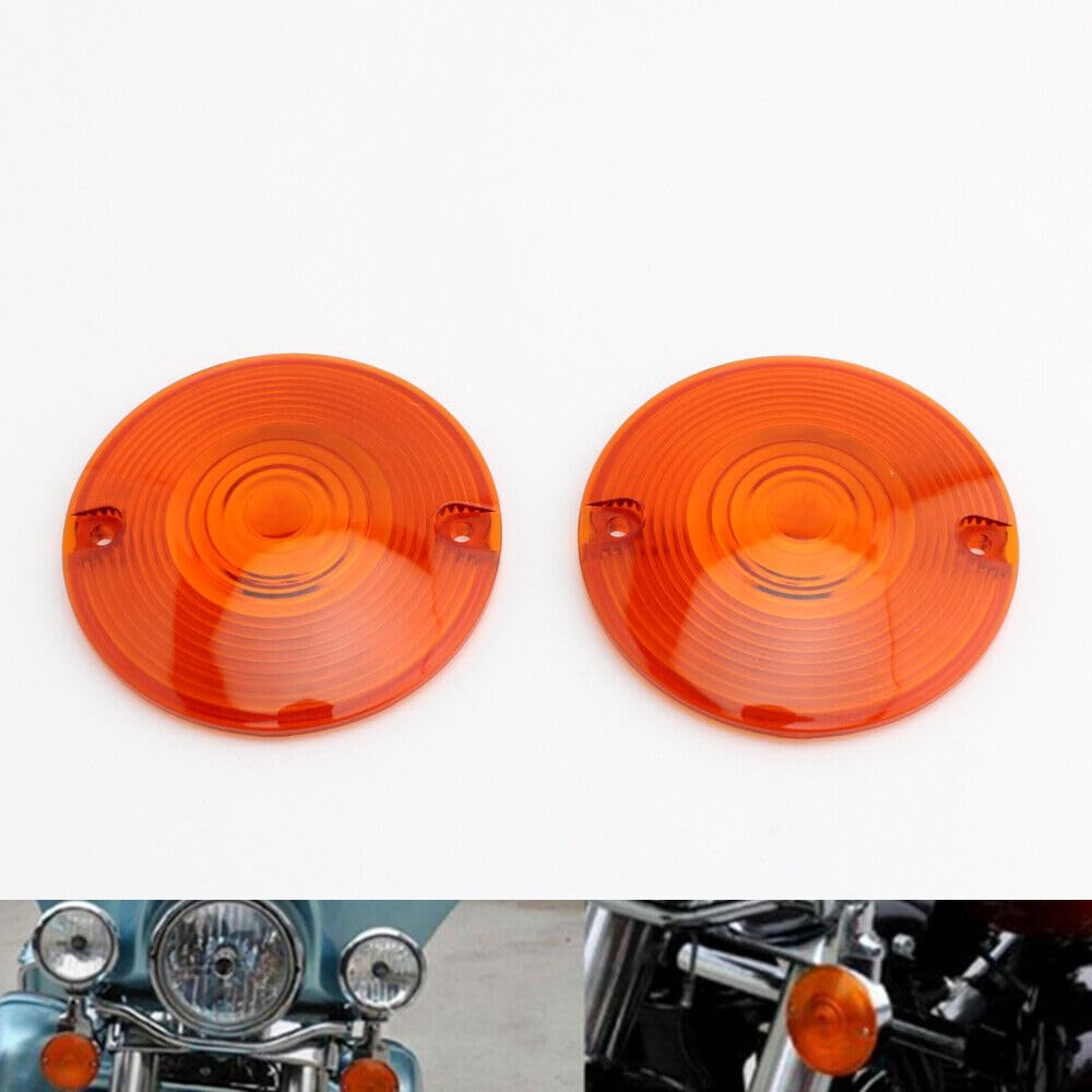 2pcs Turn Signal Light Lenses For Touring Electra Glide Heritage Softail Road King, Electra Glides, Ultra Glide, Road Glide, Softails, FLST and FXRT etc