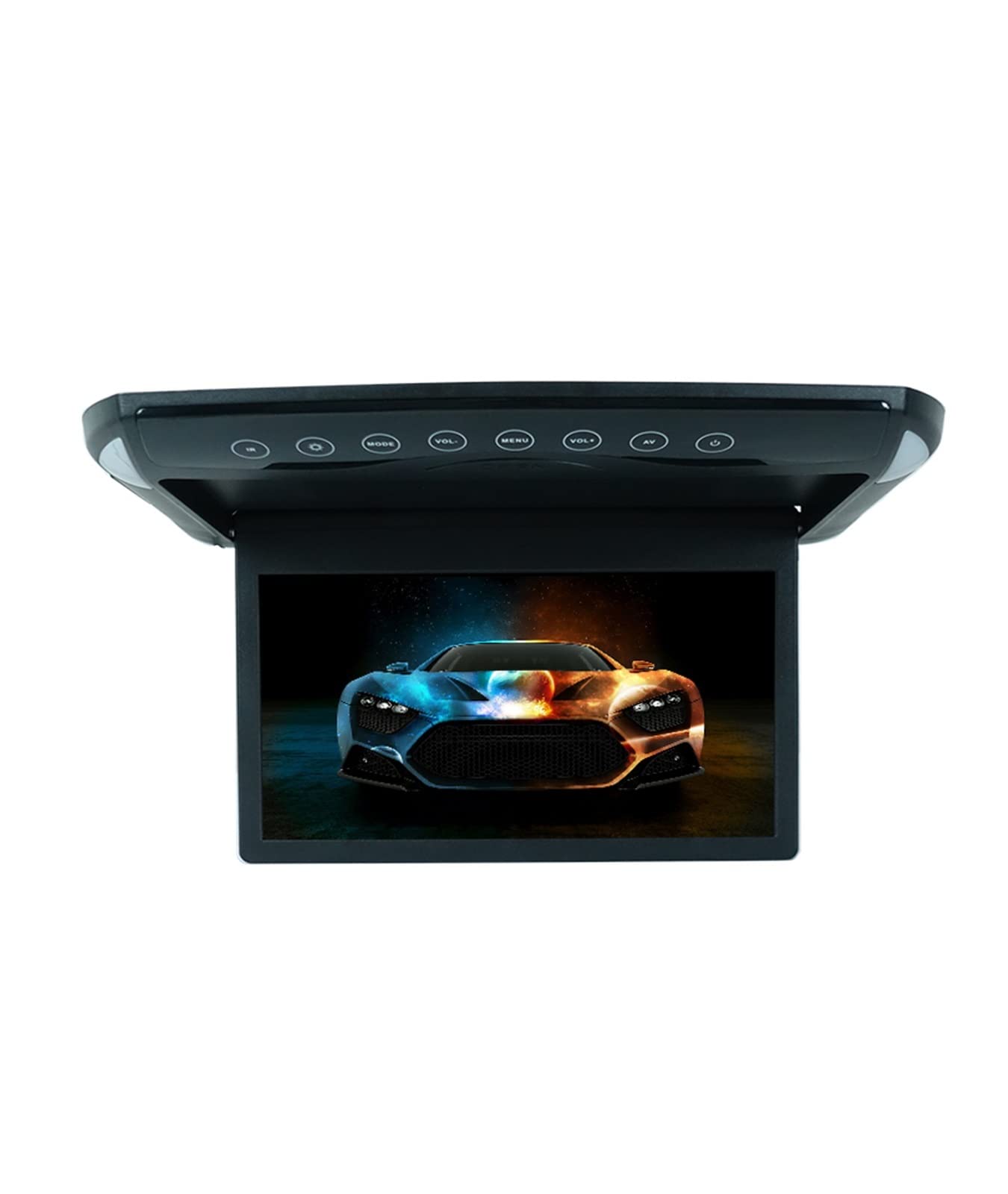 Moniteur de Voiture 1080P 10.1/12.1 Pouces Rabattable TFT LCD moniteurs Montage sur Le Toit l'automobile avec Lecteur MP5 USB TF Moniteur Plafond(12.1 inch Black)
