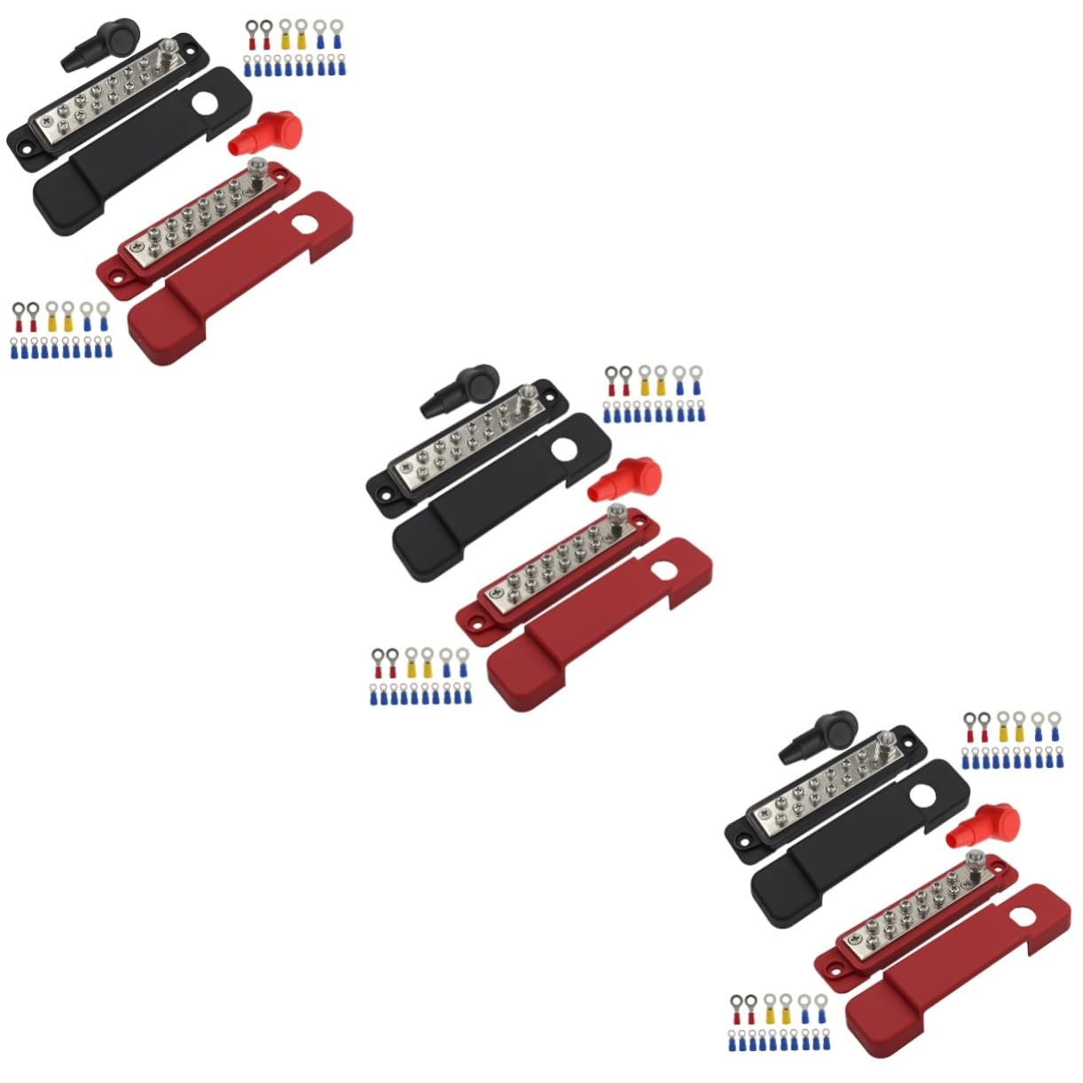 SHINEOFI 3 Juegos Barra Colectora de Distribución Eléctrica para Barcos y Autocaravanas Bloque Terminal de Puntos Conectores Resistentes la Oxidación para Entornos y Automotrices