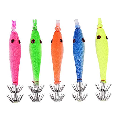 5 Pcs Squid Jig Crochets,Calmar Seiche Poissons Leurre...
