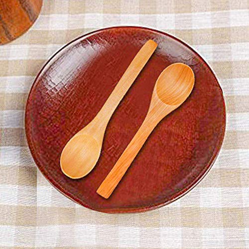 Hansgo Small Wooden Spoons, 12Pcs 5 Inches Mini Wooden Salt Spoons Tasting Spoon Wooden Soup Spoon Serving Spoon For Coffee Tea Jam Bath Salts #TOP3