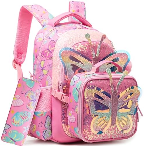 Meetbelify Backpacks for Girls School Backpacks with Lunch Box Pe...