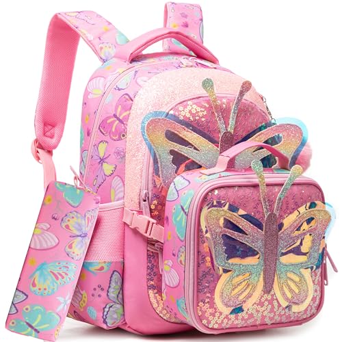 Meetbelify 3-in-1 Butterfly Backpack Set