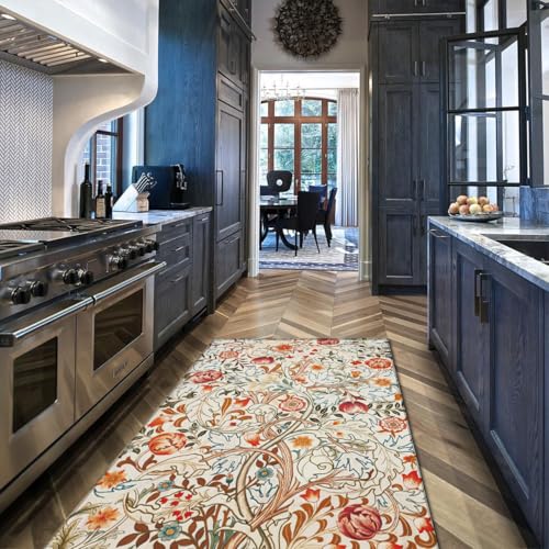 Tapis de salon lavable William Morris affiche impression vintage