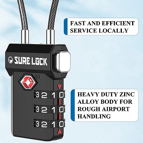 SURE-LOCK-TSA-Approved-Luggage-Locks-Open-Alert-Easy-Read-Dials-Travel-Luggage-Locks-for-Suitcase-Baggage-LocksBlack-1-Pack