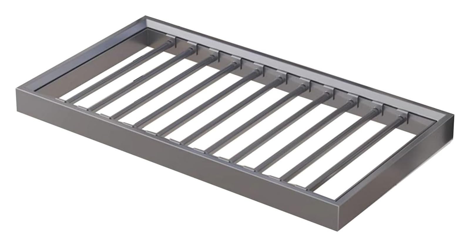WMYYZYQ Pull Out Trousers Rack, Wardrobe Drawer Trouser Rack, Sliding Pull Out Hanger, for Closet Bathroom Cabinet,Silver-430x(664-714) x80mm