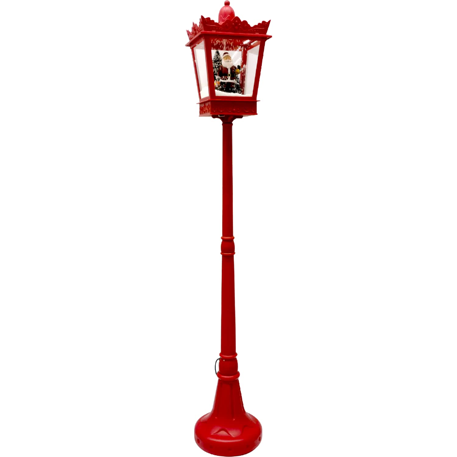 DICTROLUX Lampadaire de Noël lumineux Rouge Père Noël Neige Sons 180 cm 474804