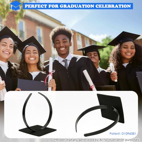 Image of 2 Pcs Graduation Cap Headband, Anti-fall Firm Hair Band for Graduation Cap, Graduation Gifts Hat Insert Accessories for Graduates, Students, Women