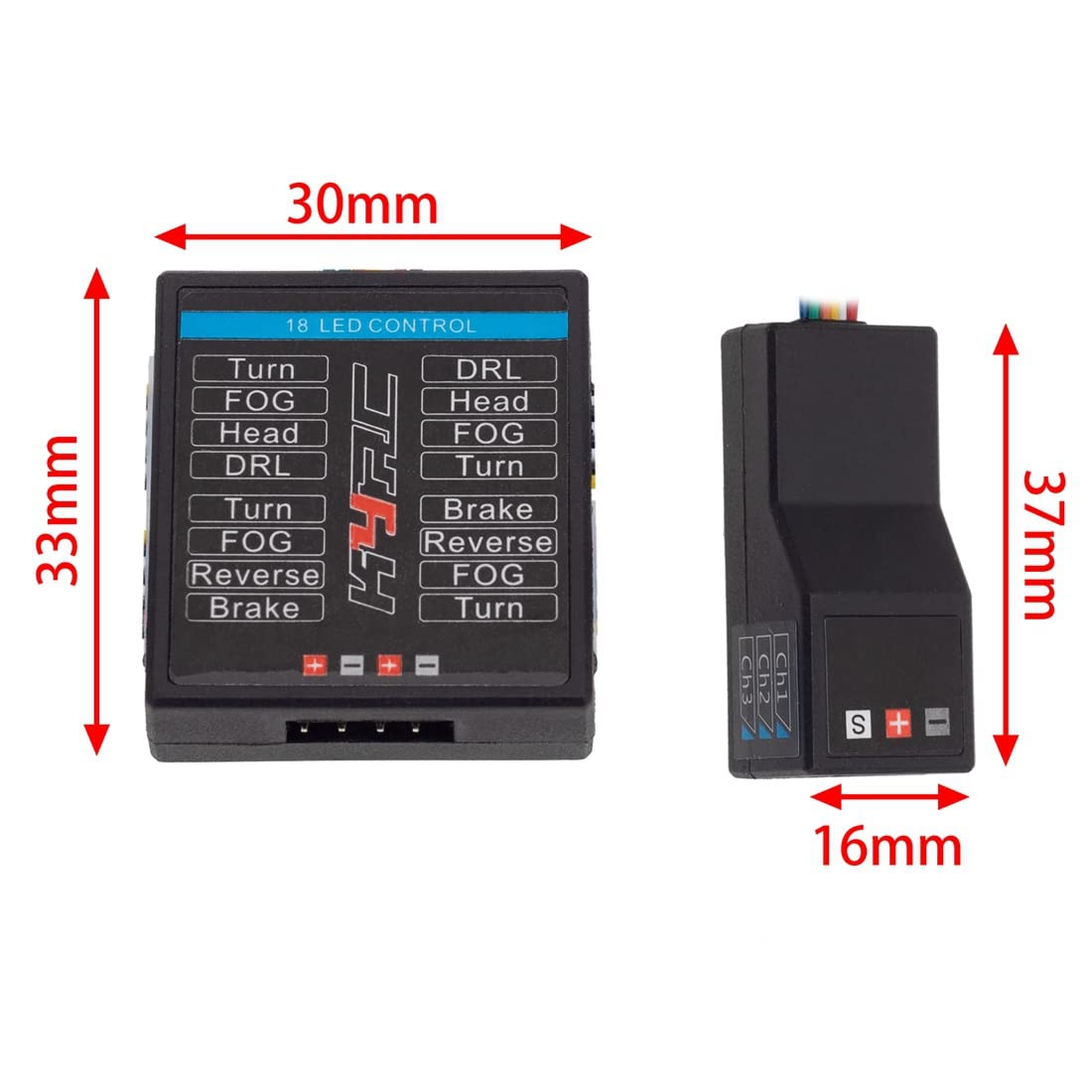 1/8 1/10 RC Voiture 14 SystèMe D'éClairage LED et ArrièRe Clignotants Feux de Freinage pour AXIAL