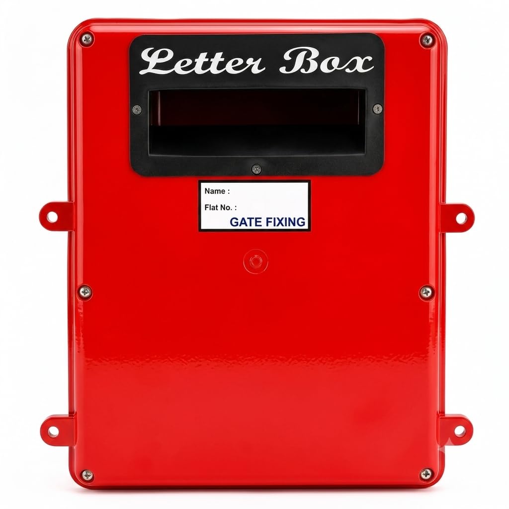 The Game Begins Gate Fitting Type Plastic Letter Box for Home and Office Purpose (30, 18, 8 cm, Red)-picture-10
