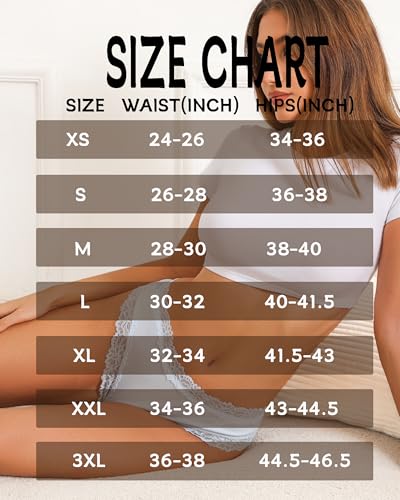 Image of Sth Big Womens Cotton Underwear Sexy Lace Brazilian Panties Soft Breathable Cotton Bikini for Ladies 6 Pack