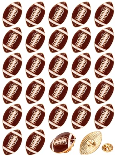 Image of JUNEBRUSHS 28pcs Football Enamel Pins Sports Lapel Pins for Football Lovers Party Birthday Themed Party Decorations Supplies Favors Backpack Hat Decor Accessories