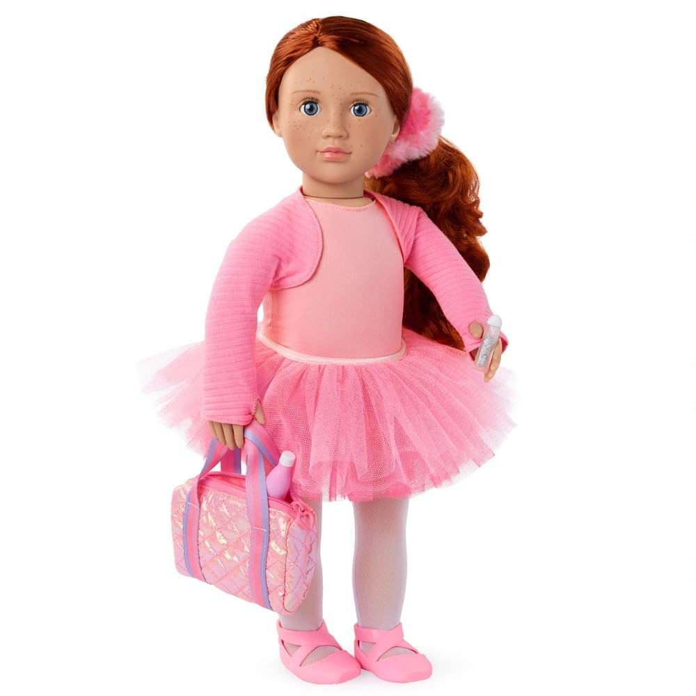 AIDNI Our G Deluxe Pink Ballet Dance Outfit with Tulle Tutu Skirt and Matching Accessories, 18-inch Doll Clothing Set