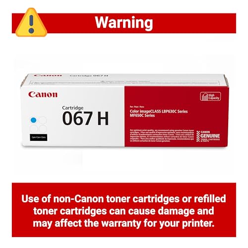 Image of Canon Genuine 067 Cyan Toner Cartridge High Capacity Compatible with LBP633Cdw, LBP632Cdw, MF652Cdw, MF653Cdw, MF654Cdw, MF656Cdw