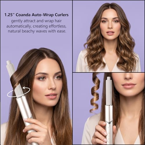 WHS 5-in-1 High Speed Hair Dryer & Blow Dryer Brush, Auto-Wrap Curlers, Fast Drying, Volumizing & Straightening, Paddle Brush, Oval Brush, Concentrator Attachment — view 6