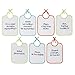 Lot de 7 Bavoirs naissance à message Babycalin 20 x 25 cm