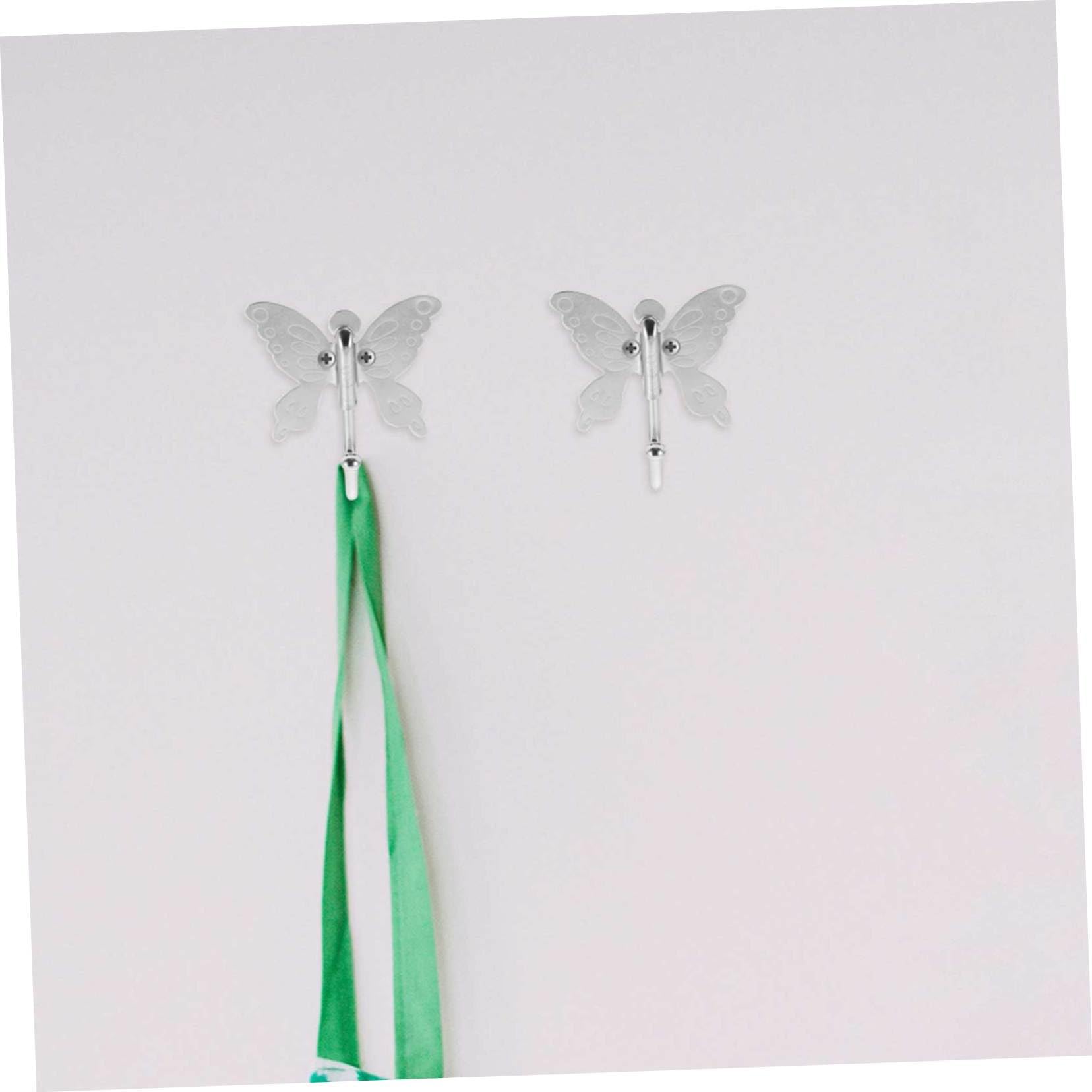 PartyKindom 4 Set Gancio a farfalla in acciaio inox 10pz gancio per fioriera da appendere appendiabiti da parete appendiabito da muro decorazione casa ganci in metallo per appendere Silver