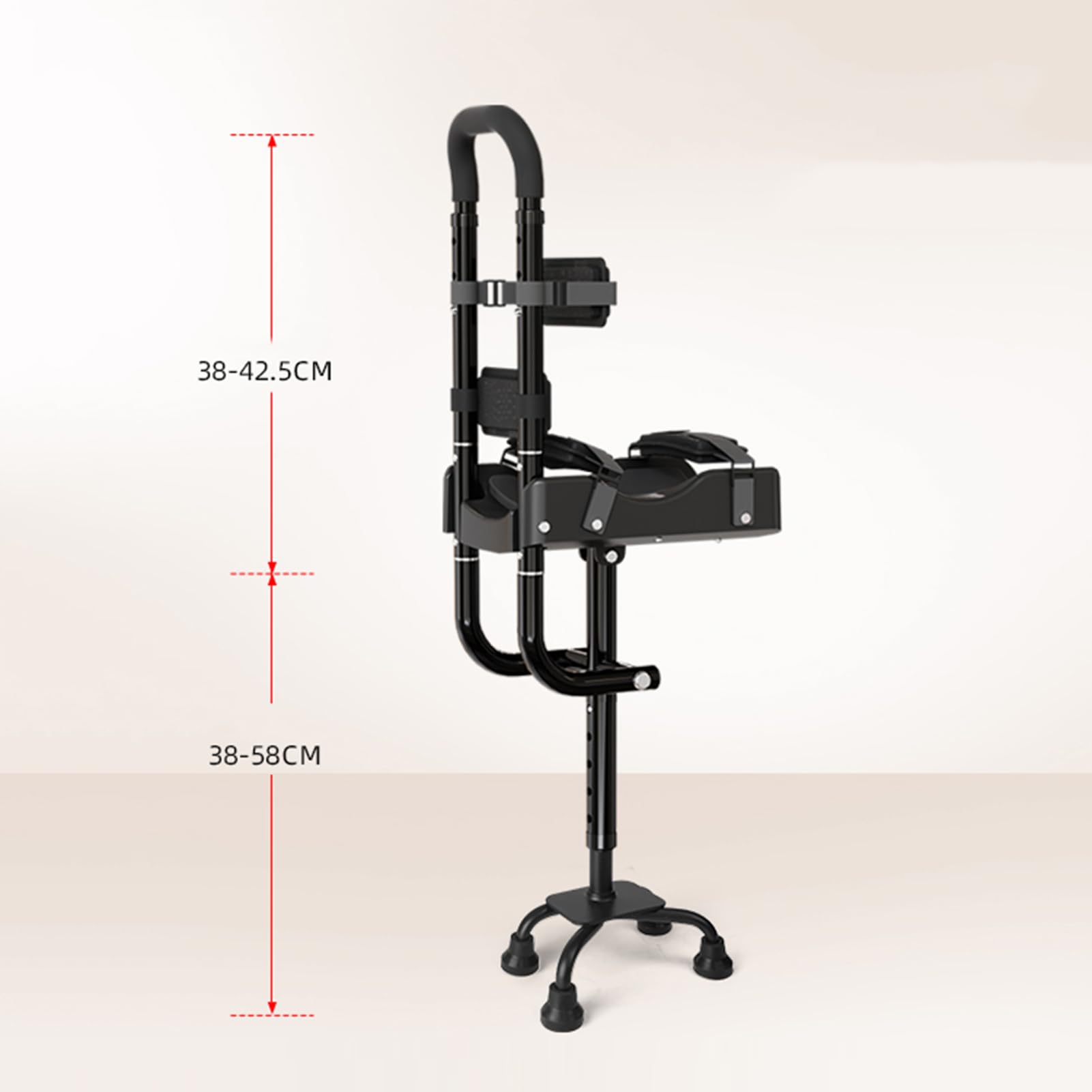 Muleta de rodilla, muletas manos libres para adultos, andador telescópico para apoyo a la movilidad, ideal para recuperación de lesiones y ayuda para la vida diaria