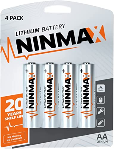 Image of Lithium AA Batteries 3500mAh, 4 Pack 1.5V Longest Lasting Double A Battery for High-Drain Devices【Non-Rechargeable】