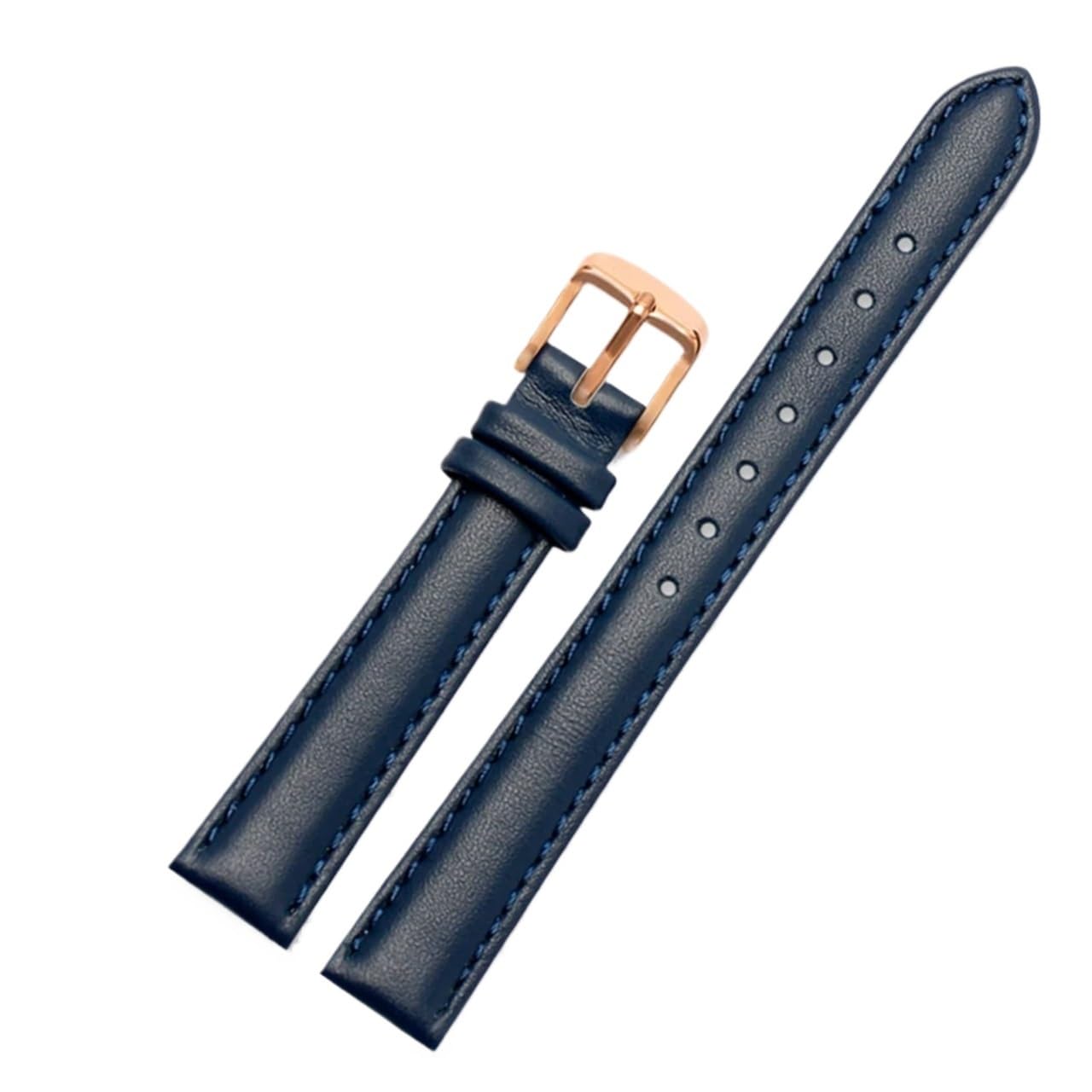 Bracelet de montre en cuir compatible avec Casio Citizen Fossil Bracelet de montre uni Folli Bracelet for femme Bleu Rose Marron 14 mm 16 mm 18 mm 20 mm