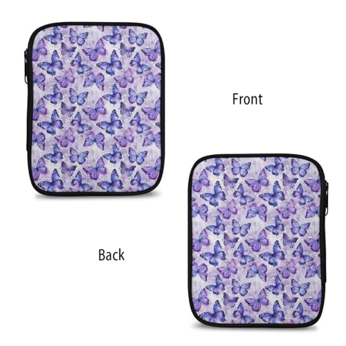 Image of Purple Butterfly Crochet Hook Case PortableKnitting Needle Organizer with Web Pockets Crochet Hook Organizer for Crochet Hooks, Knitting Needles,Knitting Crochet Supplies
