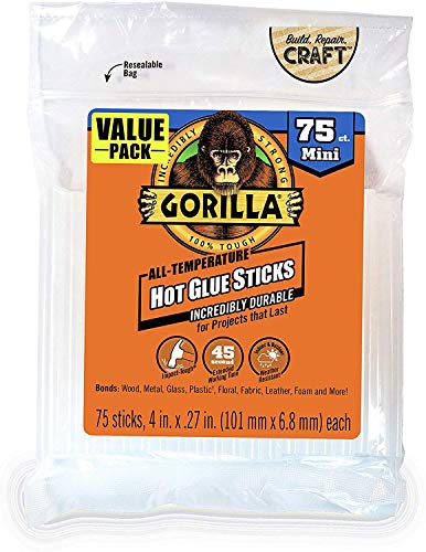 Gorilla Hot Glue Sticks, Mini Size, 4