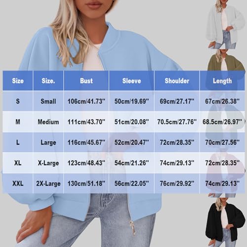JIEMUXIU Bomber Jacket Women Fall Fashion Oversized Zip Up Sweatshirt Jackets Casual Long Sleeve Streetwear Winter Outfits3