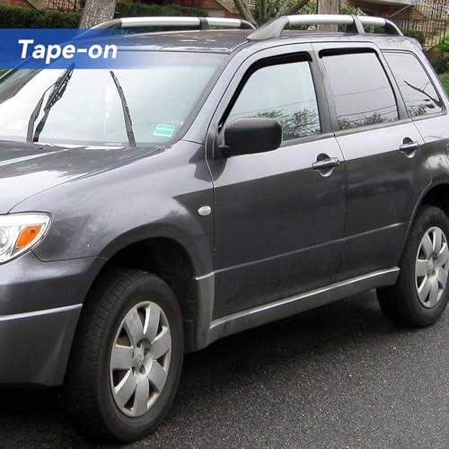 Image of Window Visors Rain Guards for 2003 2004 2005 2006 Mitsubishi Outlander, Out-Channel Window Vent Wind Deflectors Visors Shades for Camry 03 04 05 06 Mitsubishi Outlander