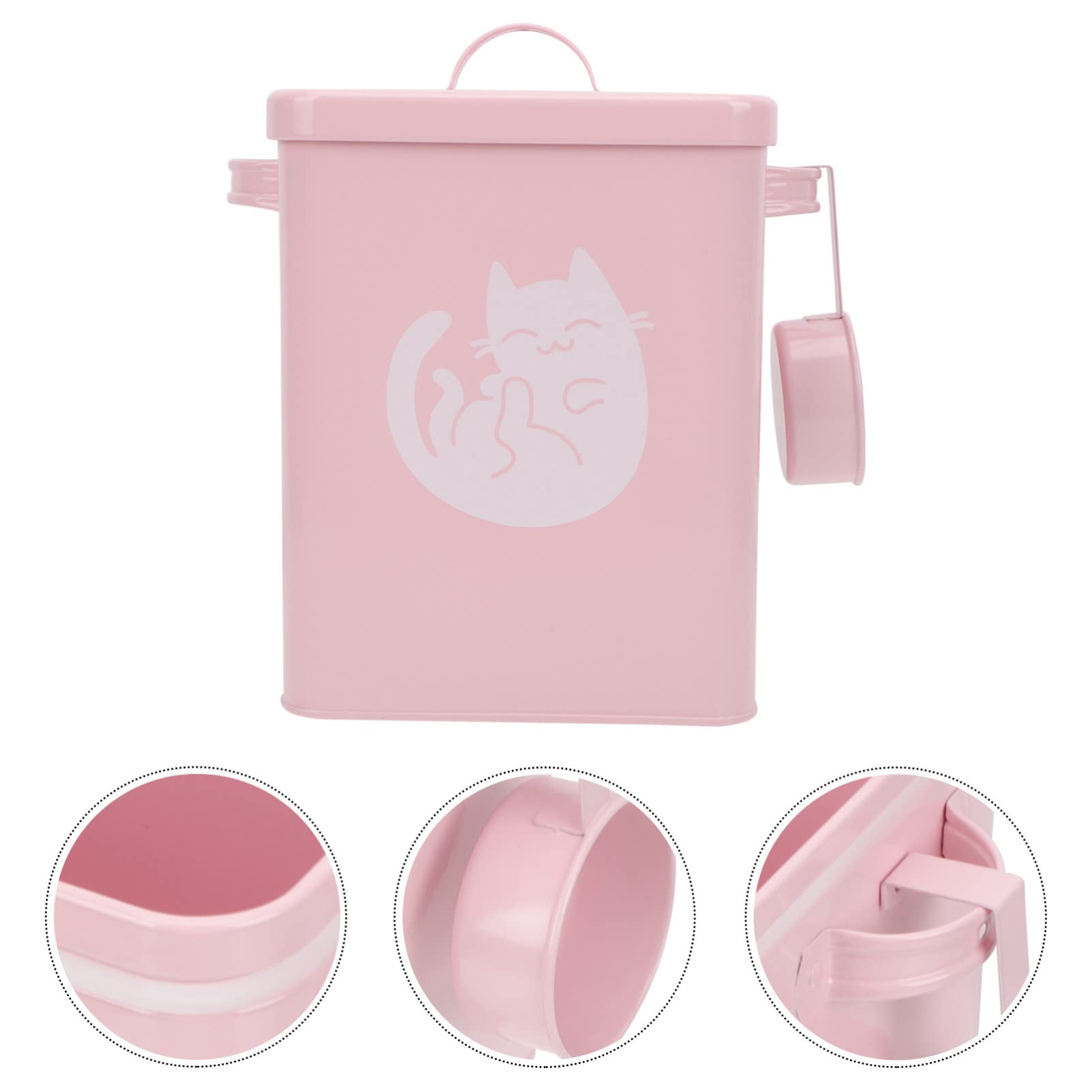 Happyyami 2juegos Contenedor De Almacenamiento De Comida Para Gatos y Caja Para Alimentos Diseño Cubierto y Resistente Para Cocina y Familiar