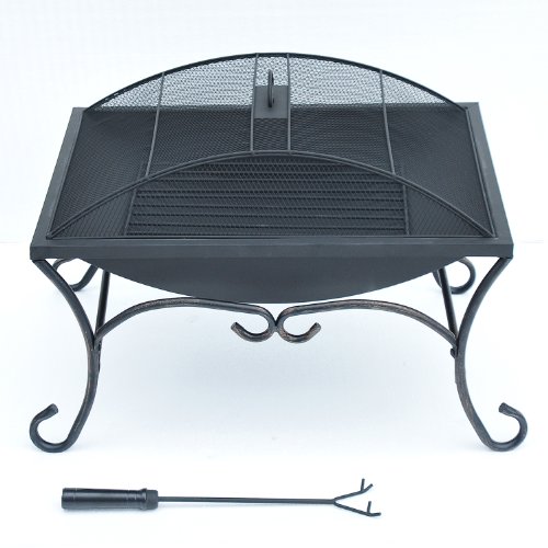 Outsunny Garden Patio Fire Pit Decking Heater Metal Firepit Black