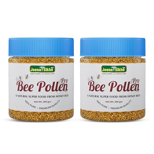 Image of Jeena Sikho Bee Pollen Pro | Raw & Natural Bee Pollen | Nutrient-Dense Superfood | For Daily Energy & Nutrition | 200 g, Pack of 2