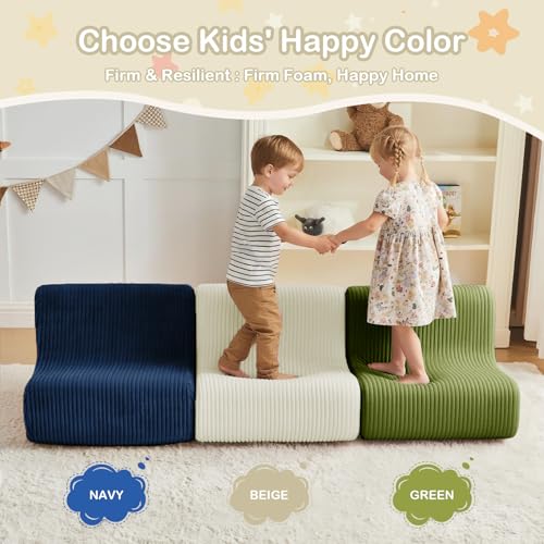 Image of DAICO Kids Bean Bag Chair, Comfy Bean Bag Sofa for Gaming & Reading | Kids Sofa with Handle for Playroom or Bedroom, Lazy Sofa for Boys and Girls, Kids Bean Bag Chair with Washable Cover Cream