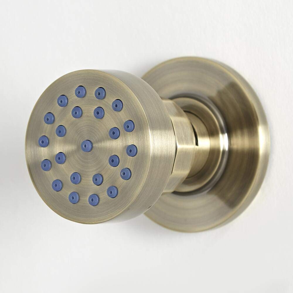 Milano Brushed Gold Front Fix Bathroom Shower Round Body Jet
