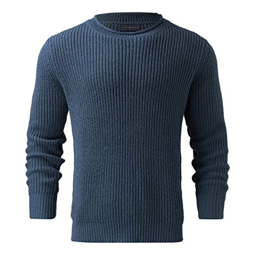 Manteau enveloppant homme bleu en taille XXXL | Veste de mi-saison élégante et trench court
