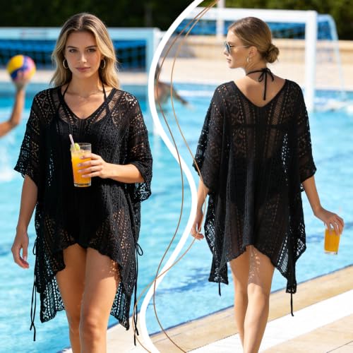 Image of Bathing Suit Cover Up for Women,V-Neck Summer Swimsuit Coverups Loose Swimwear Beach Dress for Pool Sea Party