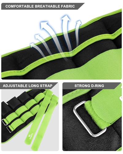 Image of Fragraim Adjustable Ankle Weights 1-3 /4 /5 /6 /8 /10 /12 /15 /20 LBS Pair with Removable Weight for Jogging, Gymnastics, Aerobics, Physical Therapy