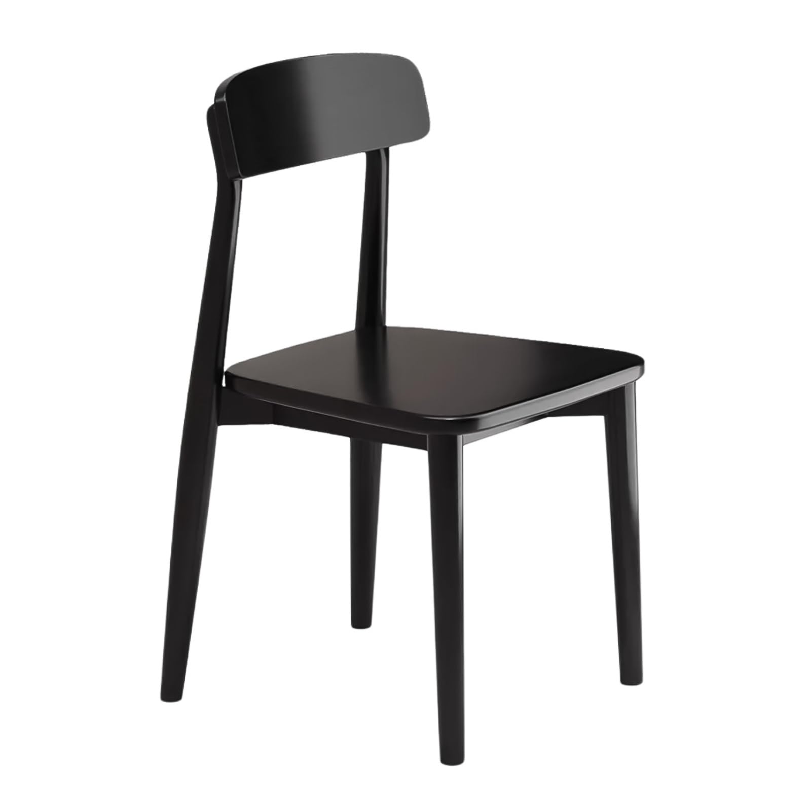 Chaises de salle à manger empilables en bois noir et tissu respirant