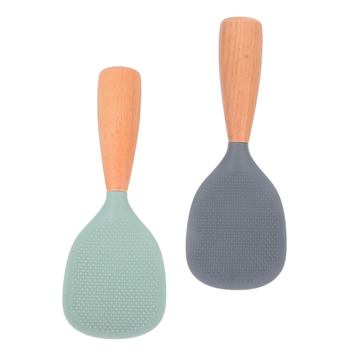 CIYODO 2pcs Rice Serving Spoon: Heat Resistant Silicone Rice Spoon - Non-stick Ergonomic Spatula For Serving Sushi Mashed Potatoes