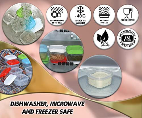 Arsuk Airtight Mini Food Storage Container With Lids, Small Deli Containers 16Pcs X 4 Fl Oz Weaning Pots Freezer Cubes For Portion Control Storing Smashed Food, Spices #TOP5