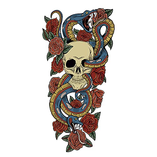 2 x temporary tattoo skulls toses full arm tattoo