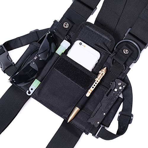 Czdldnxs FBAWYFCL-00024 Multi-Pocket Chest Rig Bag Utility Vest Chest Bag For Men Hands Free Radio Front Pack Pouch Hip Hop Chest Pack Functional Tactical Harness thumb #5