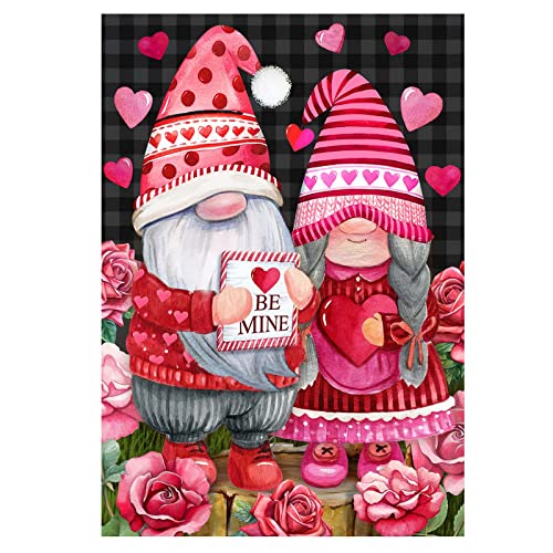 NAIMOER Gnomes Diamond Painting Kit for Adults, Valentines Diamond Painting Kits,Full Drill 5D Valentines Diamond Art Kits Gem Painting Wall Home Decor 12x16 inch (Diamond Painting Valentines)
