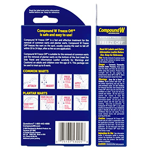 Compound W Freeze Off Remover, 8 Applications, White, 1 Count #TOP1