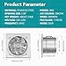 HG Power 6 Inch Exhaust Fan: Kitchen Exhaust Fans with Power Cord Attic vent Fan with Damper Wall Small Fume Extractor Ventilation Fan for Shop Chicken Coop Basement Smoking Room Garage Silver