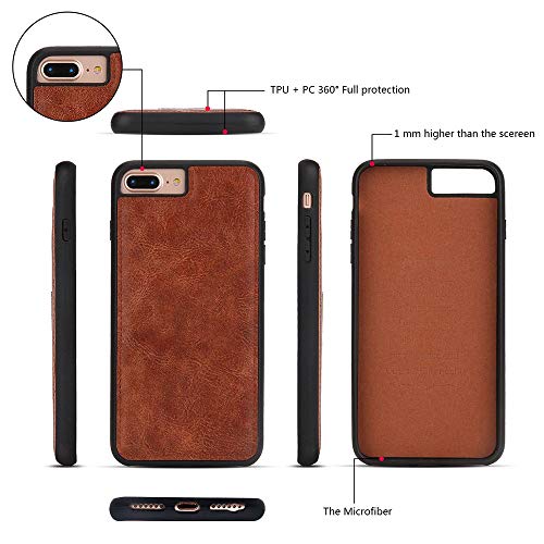 JAZ iPhone 8 Wallet Case / iPhone 7 Wallet Case - Multi-Function Wristlets Zipper Purse Detachable Magnetic 14 Card Slots Money Pocket Clutch Leather Wallet Case for Apple iPhone 8 / 7 / 6S / 6 Brown - Thumbnail 3