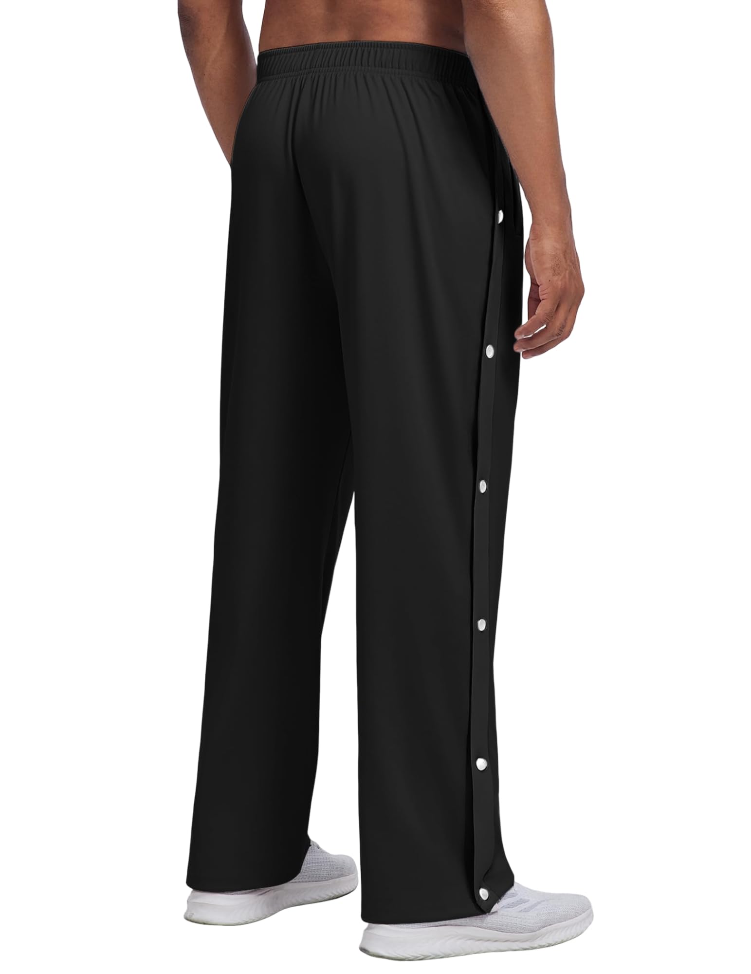 PINSPARK Herren Jogginghose Reha Hose Seitlichen Druckknöpfen Sweathose Joggers Sporthose Fitness Trainingshose mit Taschen