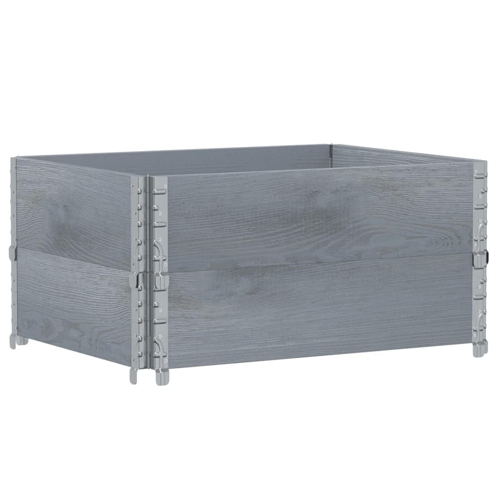 Paretali per Pallet 2pz Grigi 80x60cm in Legno Massello di Pino, Commercio e Industria,Movimentazione di Materiali,Pianali di carico e Pallet, 13.4kg-4010270