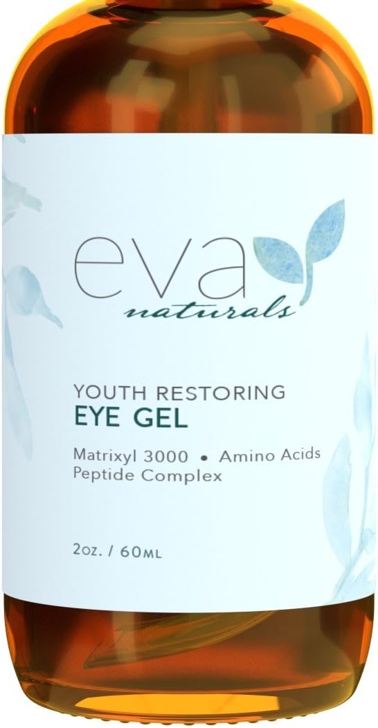 Eva Naturals Eye Gel, Anti-Aging Treatment for Dark Circles Puffiness, Under Eye Bags & Wrinkles